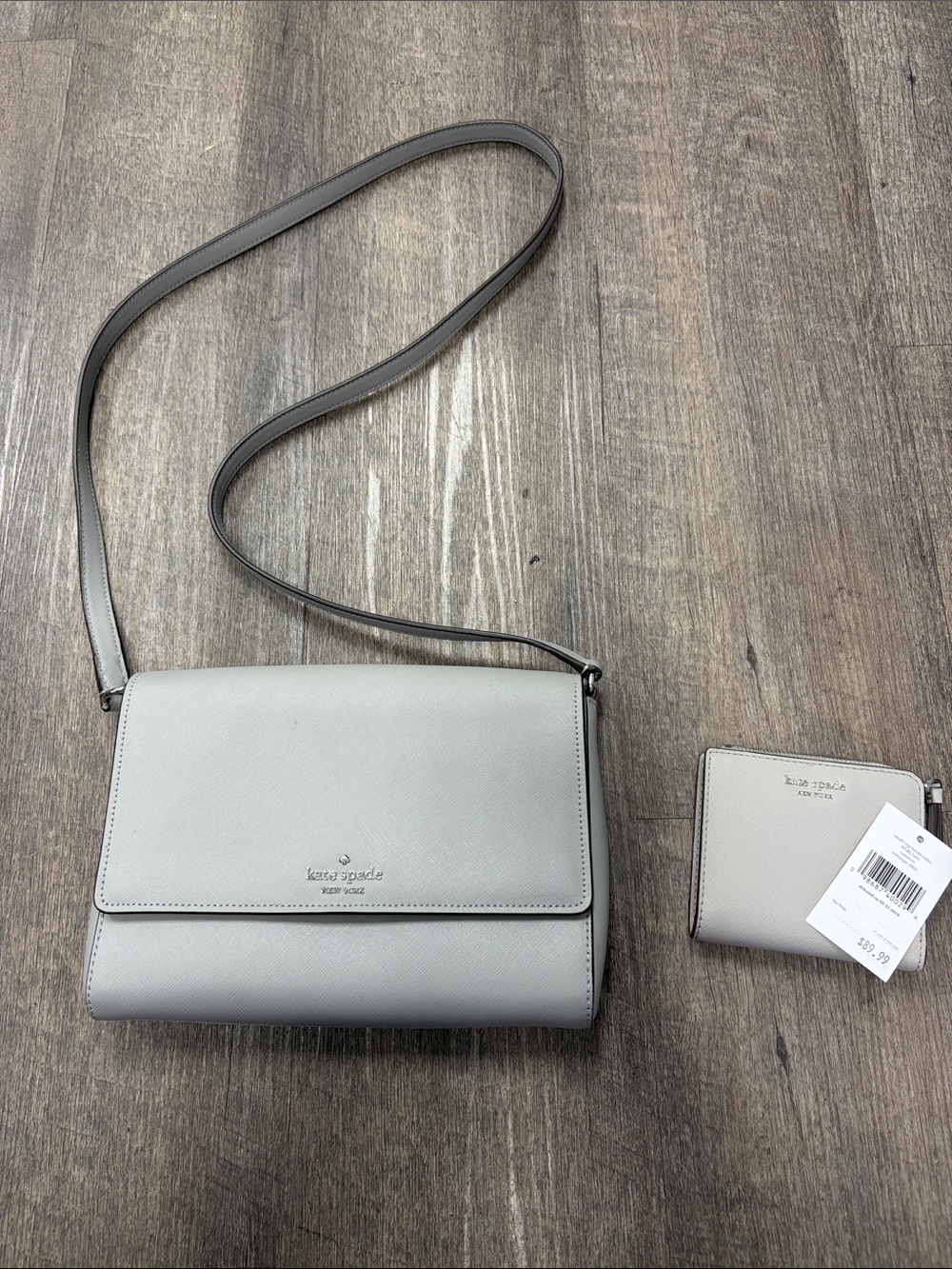 kate spade Gray Leather Crossbody Bag